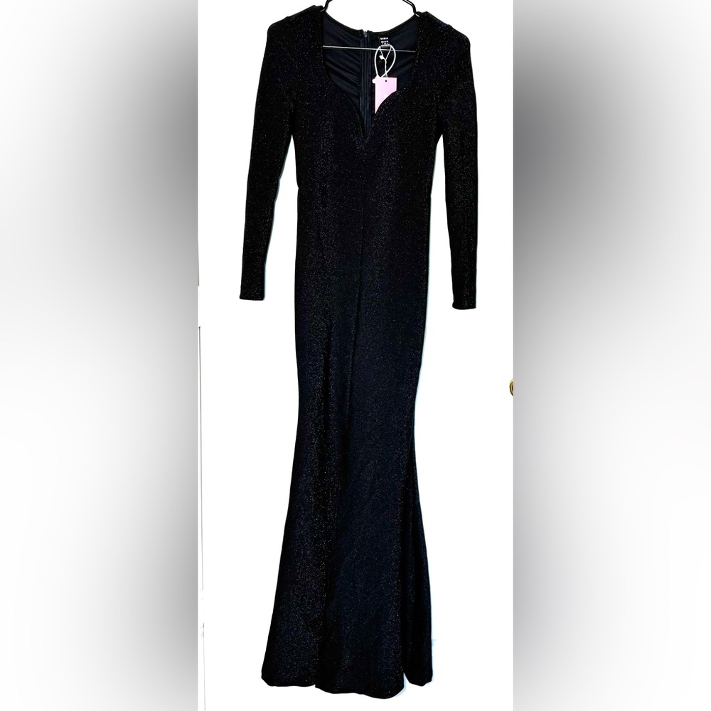 SHEIN Black Long Sleeve Gown